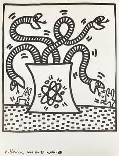 Keith Haring - Untitled VII: Artist: Keith Haring Title: Untitled VII Year: 1983 Dimensions: 12.5in. by 9.5in. Edition: From the rare limited edition Publisher: La Galerie de Poche