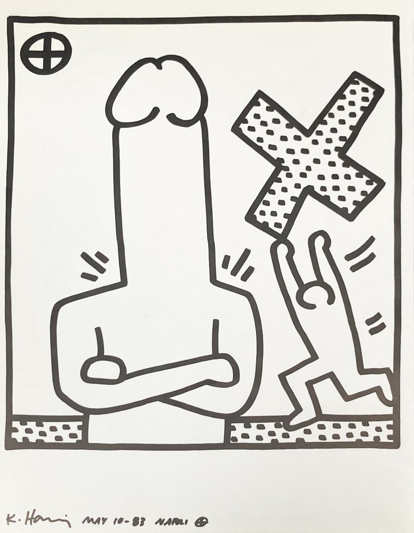 Keith Haring - Untitled XXIV: Artist: Keith Haring Title: Untitled XXIV Year: 1983 Dimensions: 12.5in. by 9.5in. Edition: From the rare limited edition Publisher: La Galerie de Poche