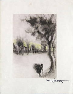 Louis Icart - Untitled: Artist: Louis Icart Title: Untitled Year: 1936 Dimensions: 9.5in. by 7.3in. Edition: From rare limited edition Publisher: Le Vasseur et Cie Paris Suite: Gargan