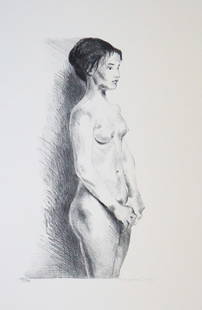 Raphael Soyer - Nude Woman: Artist: Raphael Soyer Title: Nude Woman Year: 1980 Dimensions: 29.5in. by 21.5in. Edition: 122 From the Rare Limited Edtion of 300 Suite: Nude Woman Portfolio</