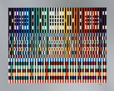 Yaacov Agam - Untitled I: Artist: Yaacov Agam Title: Untitled I Dimensions: 42.5in. by 30in. Edition: From the rare limited edition of LXIII Medium: Original Lithograph in colors on paper Co