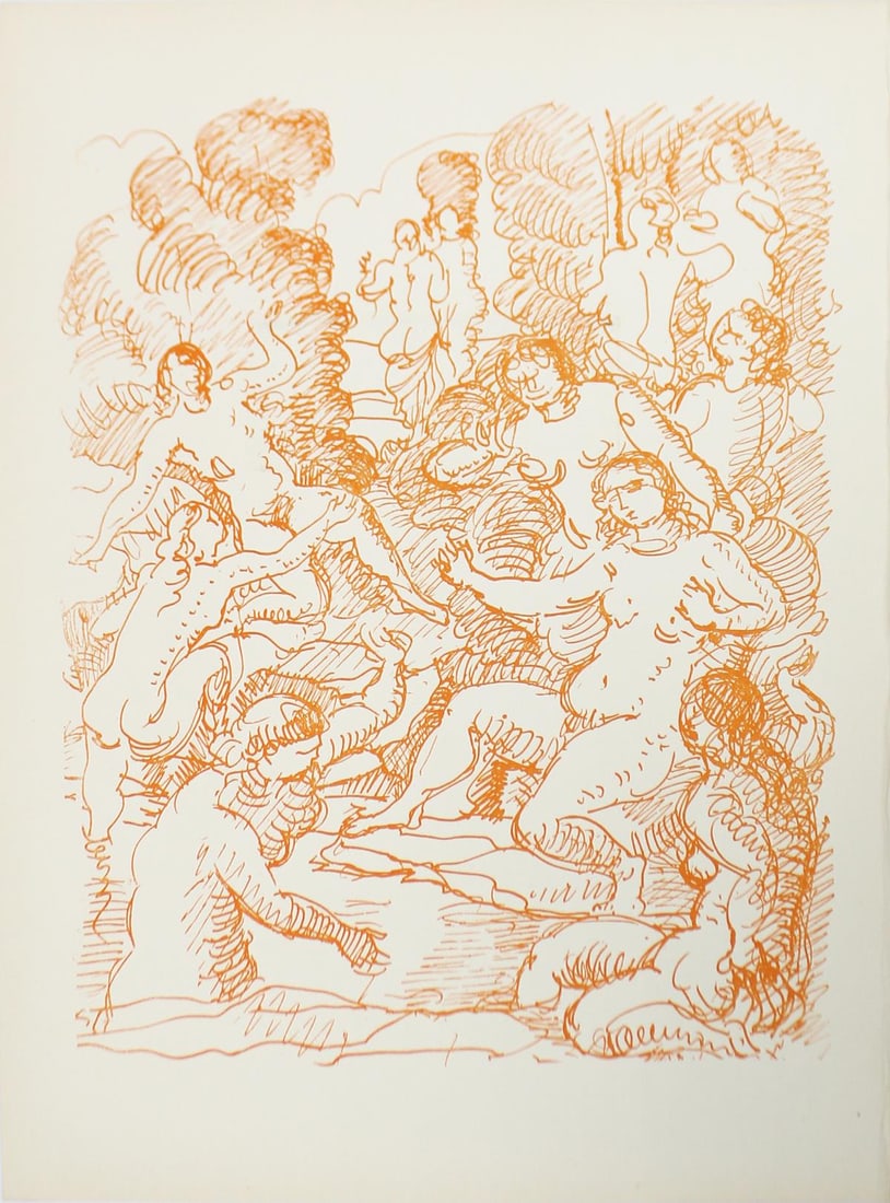 Andre Derain - Figures in a Landscape: Artist: Andre Derain Title: Figures in a Landscape Year: 1940 Dimensions: 13 3/4in. by 10in. Edition: From the Rare Limited Edition Publisher: Verve