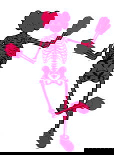 KAWS - Companion Skeleton (Large Pink): Artist: KAWS Title: Companion Skeleton (Large Pink) Year: 2007 Dimensions: 39in. by 10in. Edition: From the Rare Limited Edition Publisher: OriginalFake