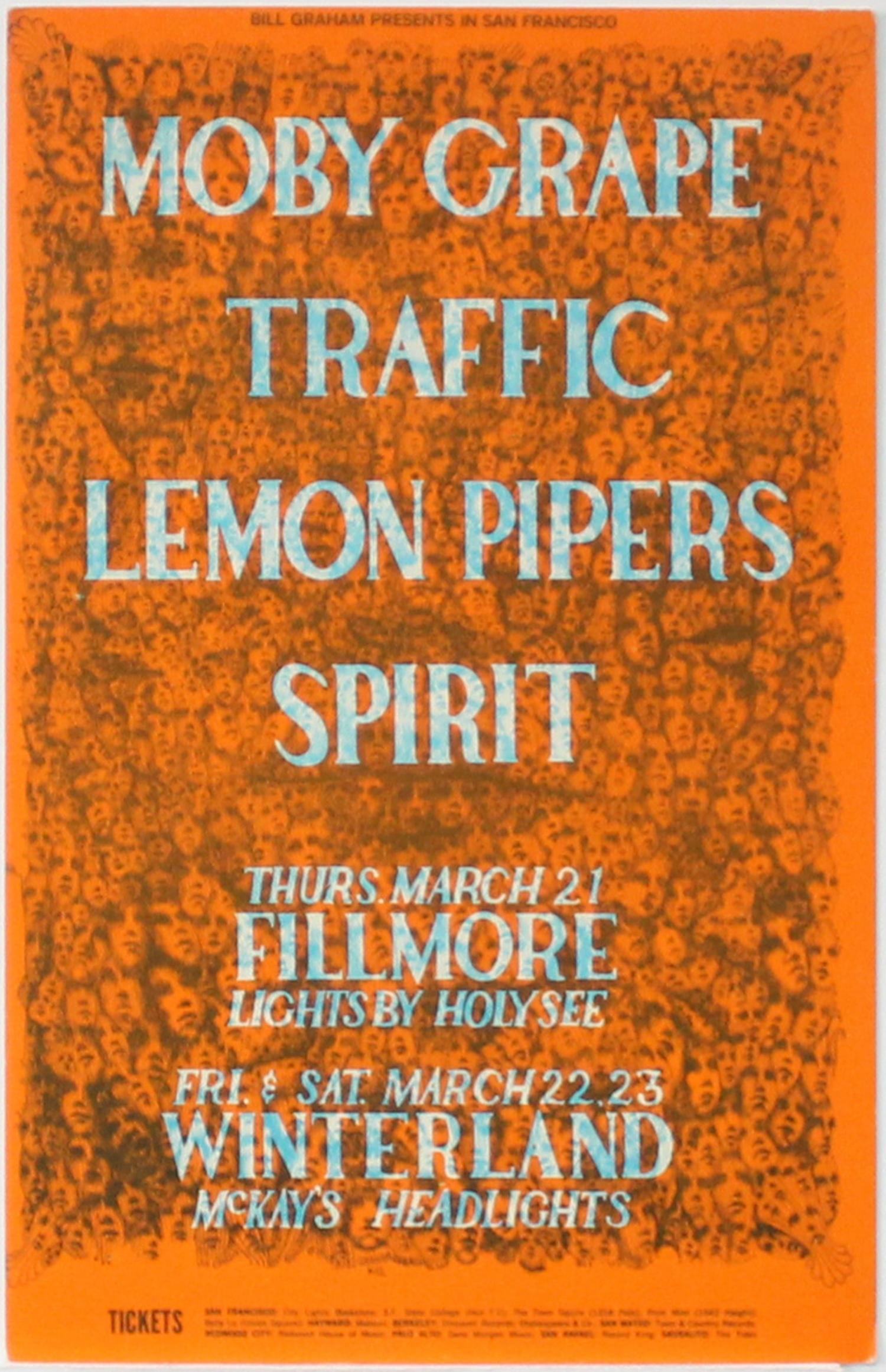 Lee Conklin - Moby Grape Traffic Lemon Pipers Spirit: Artist: Lee Conklin Title: Moby Grape Traffic Lemon Pipers Spirit Year: 1968 Dimensions: 4 1/2in. by 7in. Edition: From the Rare Limited Edition Suite: Fillmore