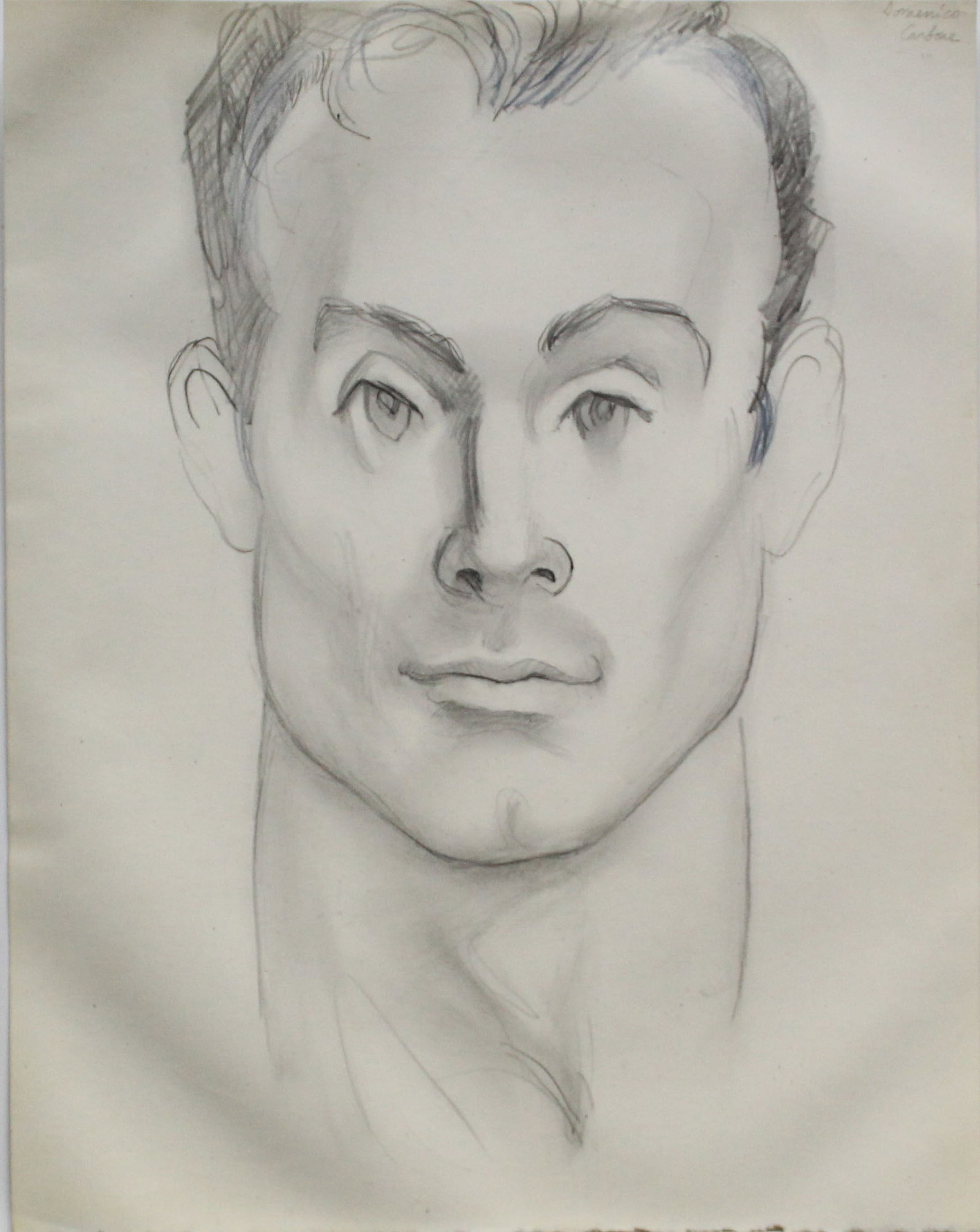 Emlen Etting - Domenico II: Artist: Emlen Etting Title: Domenico II Dimensions: 9 7/8in. by 12 5/8in. Edition: Unique One of a Kind Artwork Suite: Heads of Boys Medium: Original Pencil on