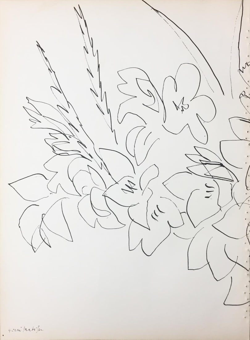 Henri Matisse - Flowers: Artist: Henri Matisse Title: Flowers Year: 1938 Dimensions: 14in. by 10 1/2in. Weight: 0 Edition: From the rare limited edition Suite: Verve Vol.