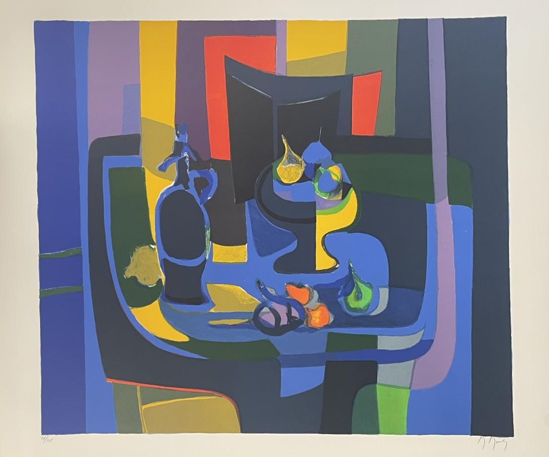 Marcel Mouly - Still Life Fruit Bowl: Artist: Marcel Mouly Title: Still Life Fruit Bowl Dimensions: 31 3/4in. by 24in. Edition: From the rare limited edition of 175 Publisher: Jacques Boulan Medium: