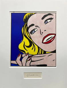 Roy Lichtenstein - Girl: Artist: Roy LichtensteinTitle: GirlYear: 1964Dimensions: 12 5/8in. by 10 5/8in.Edition: From the Rare Limited Edition of 100Publisher: E. W. Kornfeld Bern SwitzerlandSuite: One Cent LifeMedium: