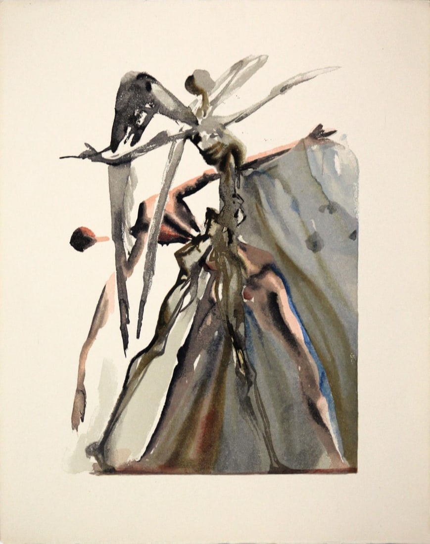 Salvador Dali - The Indolent Ones: Artist: Salvador Dali Title: The Indolent Ones Year: 1964 Dimensions: 13in. by 10in. Edition: From the rare limited edition Publisher: Les Heures Claires Paris Sui