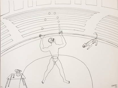 Alexander Calder (after) - Untitled (Juggler) from "16 Circus Drawings": Artist: Alexander Calder (after) Title: Untitled (Juggler) from "16 Circus Drawings" Year: 1964 Dimensions: 13in. by 17in. Edition: From the rare limited edition of 100 <