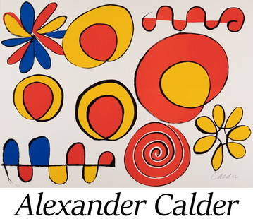 Alexander Calder - Hommage a Prats: Artist: Alexander Calder Title: Hommage a PratsYear: 1976Dimensions: 22 7/8in. by 30 3/4in.Edition: Numbered 81 from the rare limited edition of 100Medium: Original Lithograph in colors on Arches