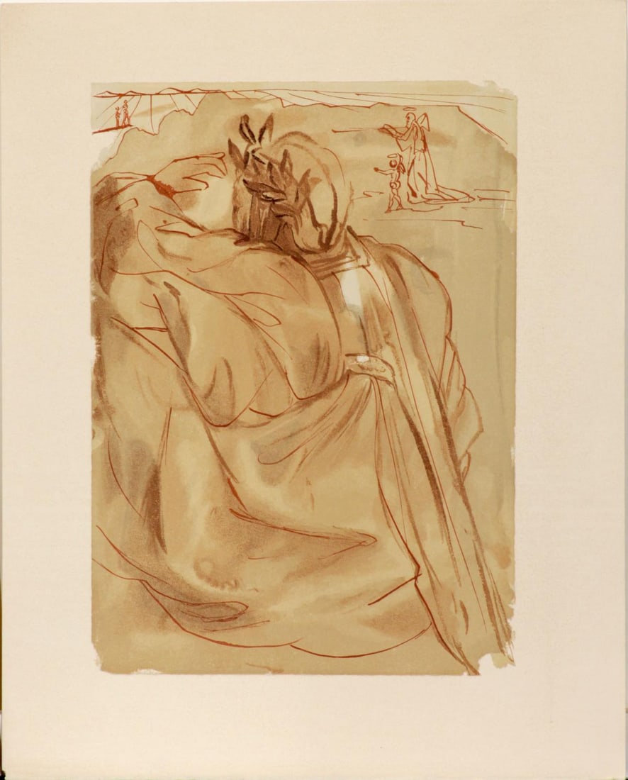 Salvador Dali - Dante's Repentance: Artist: Salvador Dali Title: Dante's Repentance Year: 1964 Dimensions: 13in. by 10in. Edition: From the rare limited edition Publisher: Les Heures Claires Paris