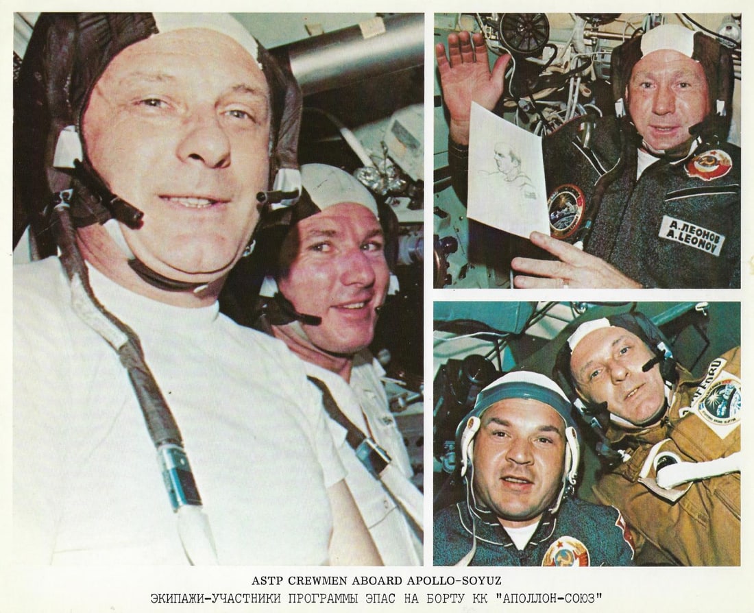 NASA - ASTP Crewmen Aboard Apollo-Soyuz (1 of 2)