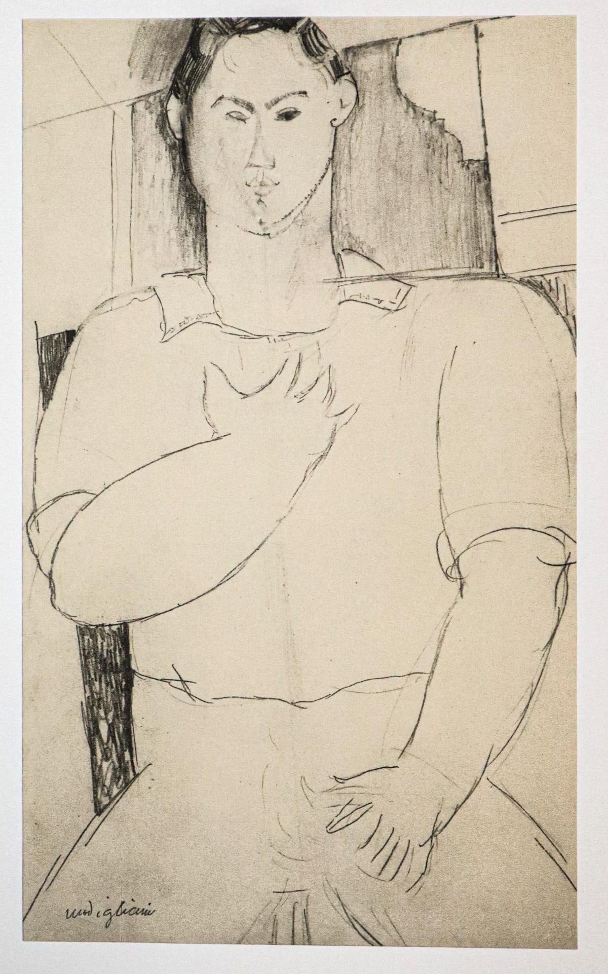 Amedeo Modigliani - Untitled portrait of a Man sitting (1 of 1)