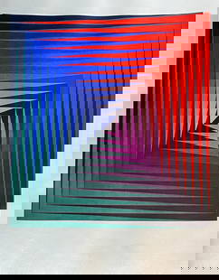 Victor Vasarely - Vonal Alto: Artist: Victor Vasarely Title: Vonal Alto Dimensions: 15.75in. by 15.5in. Edition: From the rare and limited edition Publisher: Studio Bruckman Suite: Reponses