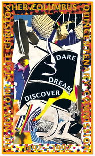 Frank Stella - The New York State Christopher Columbus Quincentenary Commission (Dare Dream: Artist: Frank Stella Title: The New York State Christopher Columbus Quincentenary Commission (Dare Dream Discover) Year: 1991 Dimensions: 39 1/2in. by 23 1/2in. Edition: From