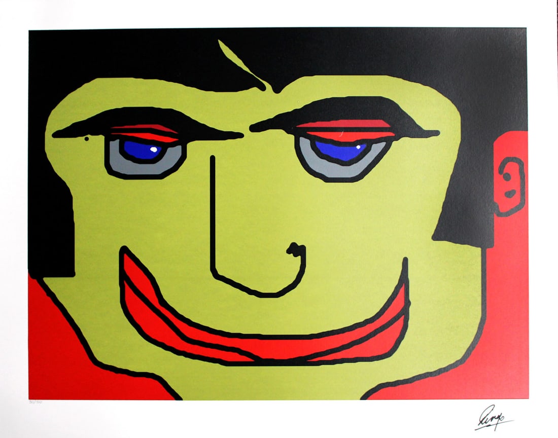 Ringo Starr - Eye Lidded Man: Title: Eye Lidded Man Artist: Ringo Starr Dimensions: 21 x 26 Medium: Original Serigraph Signature: Hand signed by the artist and numbered Edition: 30 out of 50