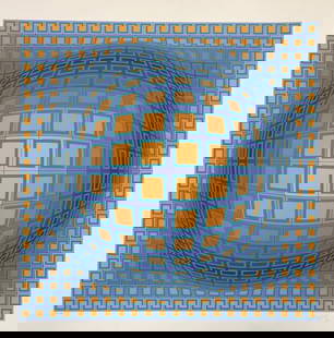 Victor Vasarely - Dombb: Artist: Victor Vasarely Title: Dombb Year: 1982 Dimensions: 29.5in. by 35.5in. Edition: From the rare limited edition of 75 Publisher: Atelier Duval