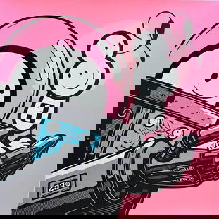 The London Police - Downtown Hollywood Contemporary Art Mural Project (Pink): Artist: The London Police Title: Downtown Hollywood Contemporary Art Mural Project (Pink) Year: 2023 Dimensions: 31.5in. by 31.5in. Edition: From the Rare Limited Edition of 1