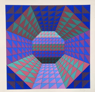 Victor Vasarely - Haynal: Artist: Victor Vasarely Title: Haynal Year: 1982 Dimensions: 29.5in. by 35.5in. Edition: From the rare limited edition of 75 Publisher: Atelier Duval