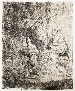 Rembrandt van Rijn (After 1883) - Flight Into Egypt (Large): Artist: Rembrandt van Rijn (After 1883) Title: Flight Into Egypt (Large) Year: 1883 Dimensions: 7.5in. by 6in. Edition: From the rare limited edition Suite: LOe
