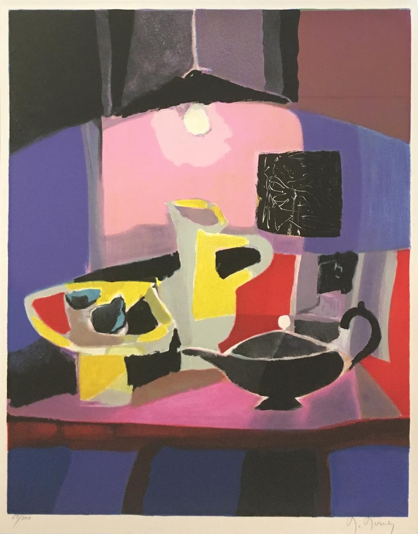 Marcel Mouly - Nature Morte a L Abat Jour: Artist: Marcel Mouly Title: Nature Morte a L Abat Jour Year: 2000 Dimensions: 23 1/2in. by 17 1/2in. Edition: Numbered from the Rare Limited Edition of 300 Medium:<