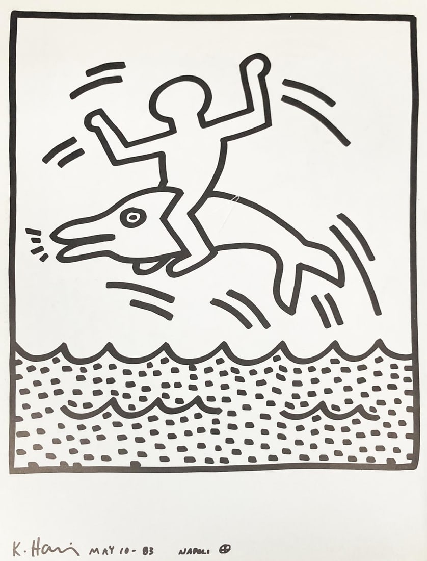 Keith Haring - Untitled XXVIII: Artist: Keith Haring Title: Untitled XXVIII Year: 1983 Dimensions: 12.5in. by 9.5in. Edition: From the rare limited edition Publisher: La Galerie de Poche <