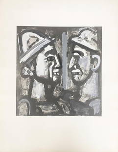 Georges Rouault - Face a Face: Artist: Georges Rouault Title: Face a Face Year: 1933 Dimensions: 15 3/4in. by 20 1/2in. Edition: From the rare limited edition of 1000 Publisher: Editions Jean