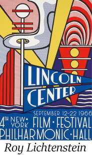 Roy Lichtenstein - Lincoln Center: Artist: Roy LichtensteinTitle: Lincoln CenterYear: 1966Dimensions: 44 3/4in. by 29 1/2in.Edition: From the rare limited editionPublisher: Lincoln Center and List Art PosterMedium: Offset lithograph