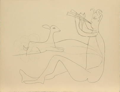 Pablo Picasso - Untitled from "Mes dessins d'Antibes": Artist: Pablo PicassoTitle: Untitled from "Mes dessins d'Antibes"Year: 1946Dimensions: 20in. x 26in.Edition: Numbered From the Rare Limited Deluxe French Edition of 200Publisher: Au Pont des Arts