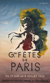 Cassandre - Grandes Fetes de Paris (Vintage Poster)