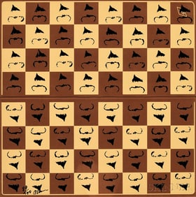 Arman - Chessboard in Hommage to Marcel Duchamp's L.H.O.O.Q.