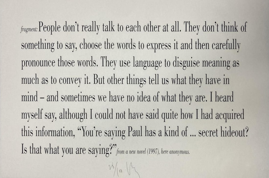 Joseph Kosuth - Untitled: Artist: Joseph Kosuth Title: Untitled Year: 1997 Dimensions: 20.5in. by 25in. Edition: Numbered from the rare limited edition of 100 Publisher: The Freud Museum