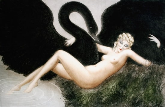 Louis Icart - Leda and the Swan (1 of 1)