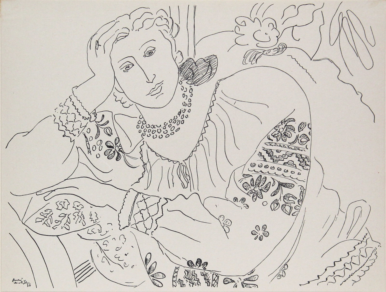 Henri Matisse (After) - Femme sur chaise longue: Artist: Henri Matisse (After) Title: Femme sur chaise longue Year: 1936 Dimensions: 11in. by 8.5in. Edition: From the rare limited edition Publisher: Editions C