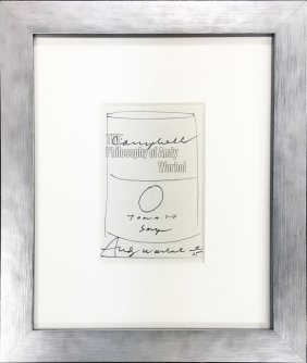 Andy Warhol  - The Philosophy of Andy Warhol Original Soup Can Drawing