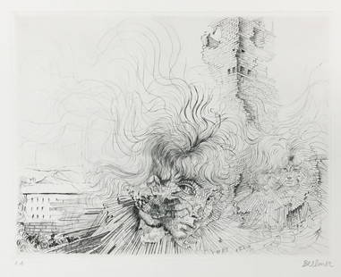 Hans Bellmer - Les Milles en Feu: Artist: Hans Bellmer Title: Les Milles en Feu Year: 1968 Dimensions: 19 3/4in. by 26in. Edition: From the Rare Limited Edition Medium: Original Etching on Paper