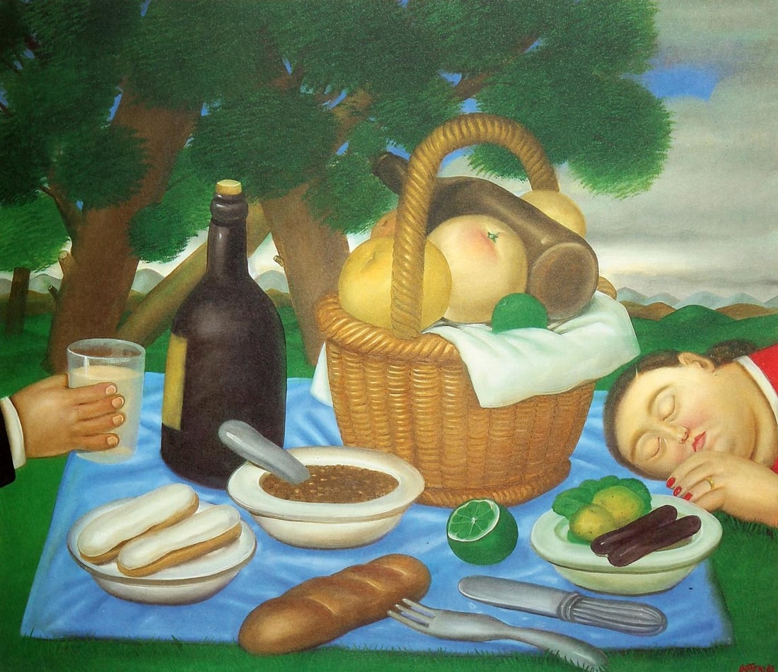 Fernando Botero (after) - The Picnic: Artist: Fernando Botero (after) Title: The Picnic Year: 1983 Dimensions: 16in. by 12in. Edition: From the limited edition of 200 Publisher: Harry N. Abrams Inc. New York