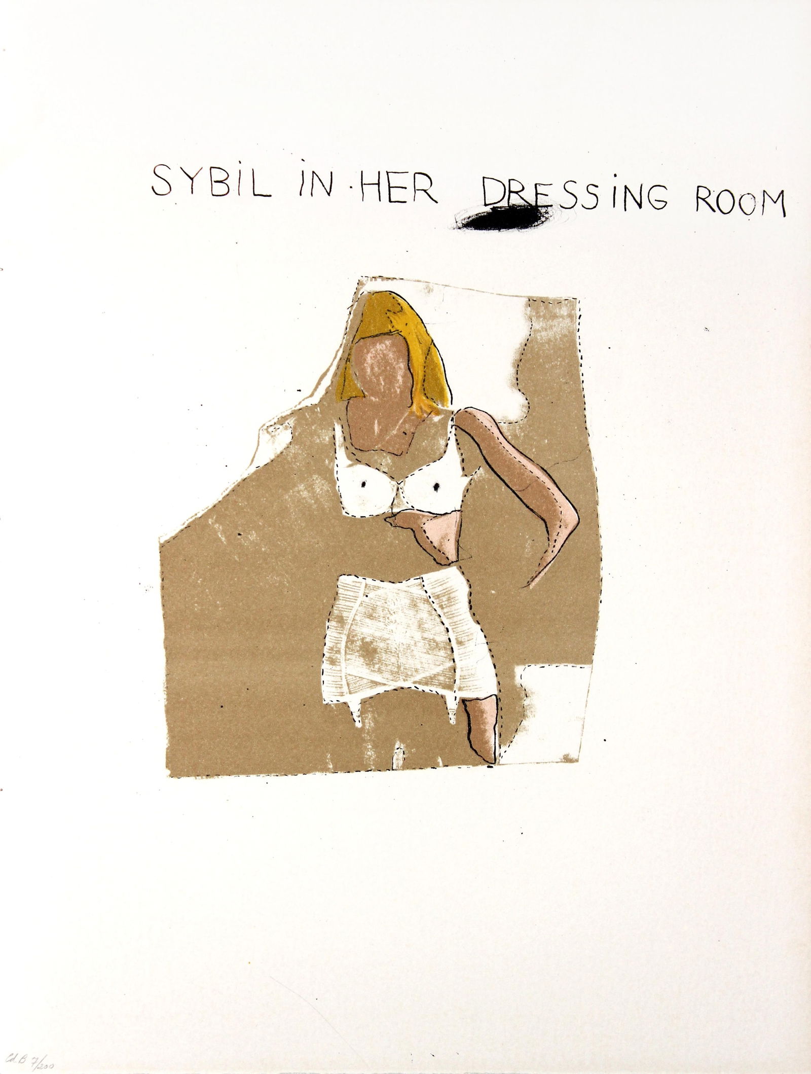 Jim Dine - Sybil in her Dressing Room: Artist: Jim Dine Title: Sybil in her Dressing Room Year: 1968 Dimensions: 18in. by 12.75in. Edition: From the limited edition of 200 Publisher: Petersburg Pres