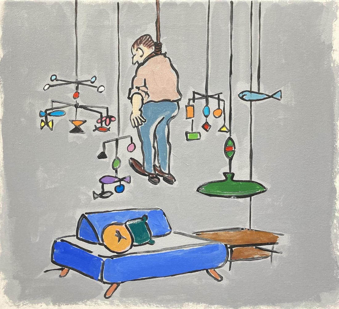 Walter Robinson - I Hate Art That Hangs From Ceilings: Artist: Walter Robinson Title: I Hate Art That Hangs From Ceilings Year: 2021 Dimensions: 17in. by 19in. Edition: Unique original one of a kind artwork Medium: