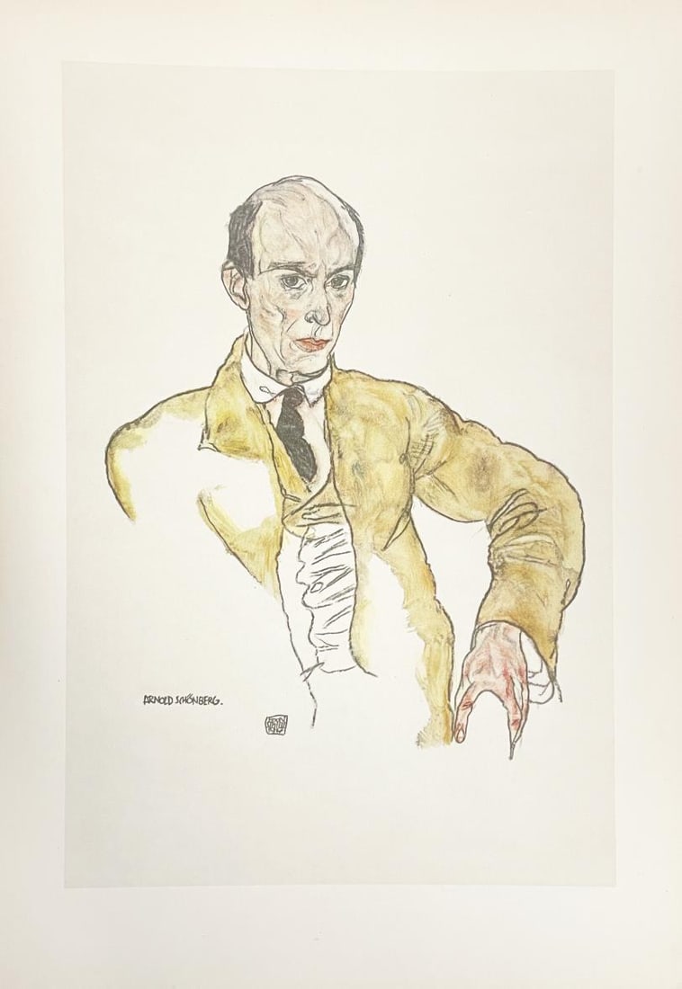 Egon Schiele (After) - Arnold Schonberg: Artist: Egon Schiele (After) Title: Arnold Schonberg Year: 1951 Dimensions: 9 5/16in. by 13 3/8in. Edition: From the rare limited edition Publisher: Druck Und V