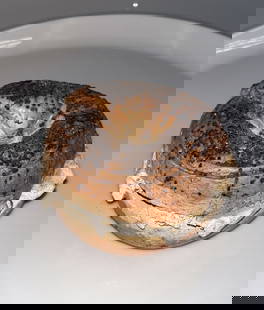 David Gilhooly - Poppy seed bagel with cream cheese: Artist: David Gilhooly Title: Poppy seed bagel with cream cheese Year: 1972-1980 Dimensions: 5 x 5 x 2 in. Edition: Original one-of-a-kind work of art Medium: G