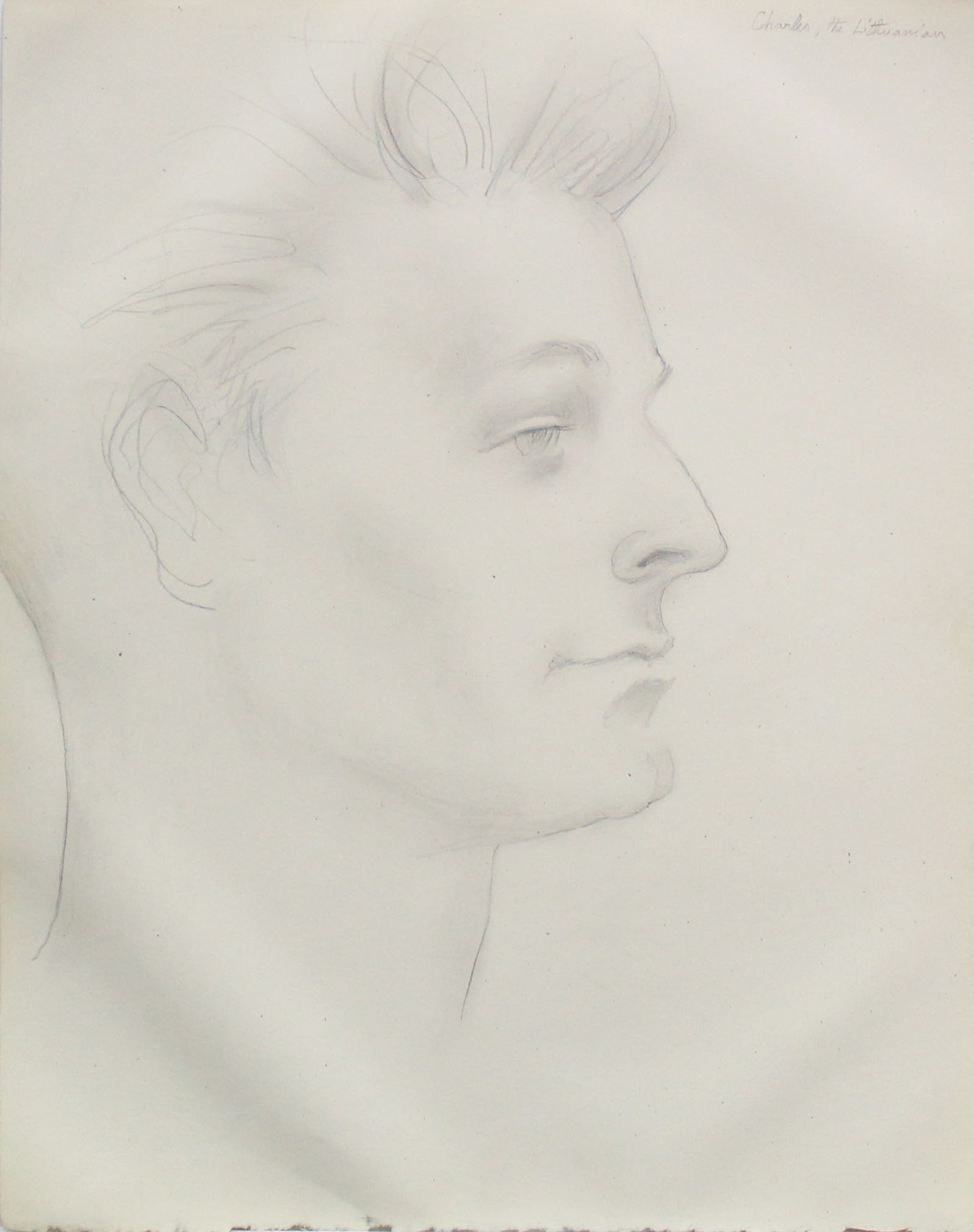 Emlen Etting - Charles the Lithuanian: Artist: Emlen Etting Title: Charles the Lithuanian Dimensions: 10in. by 12 7/8in. Edition: Unique One of a Kind Artwork Suite: Heads of Boys Medium: Original Pe