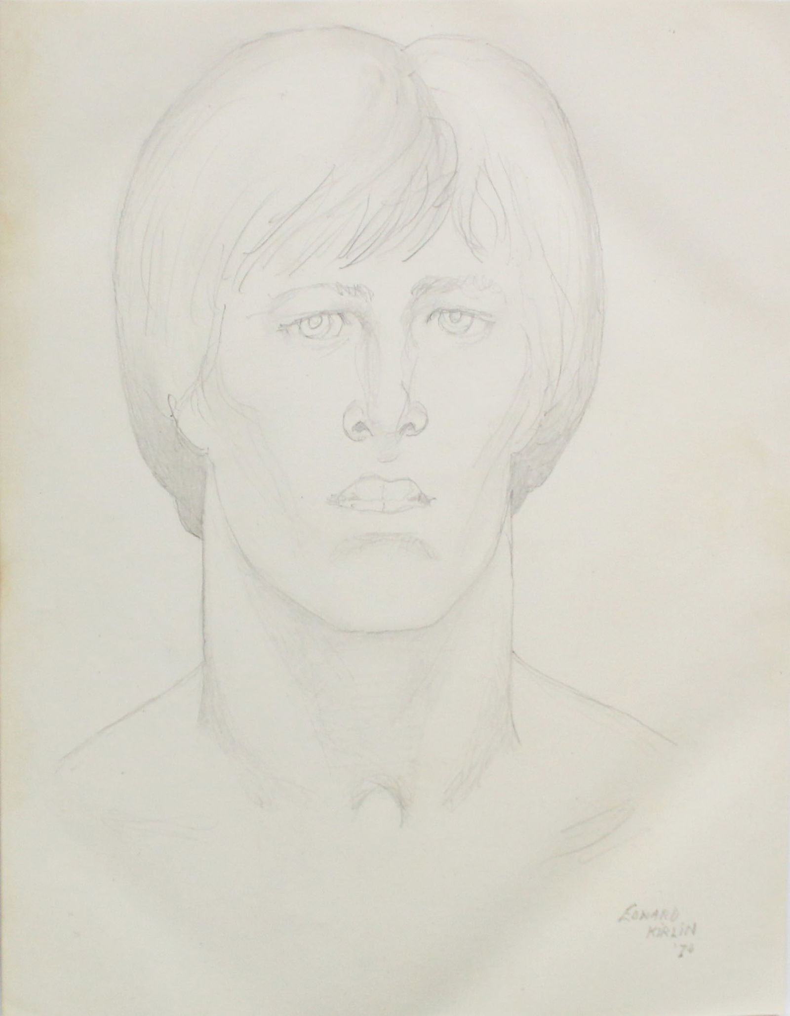 Emlen Etting - Edward Kirlin: Artist: Emlen Etting Title: Edward Kirlin Year: 1974 Dimensions: 9 3/4in. by 12 1/2in. Edition: Unique One of a Kind Artwork Suite: Heads of Boys Med