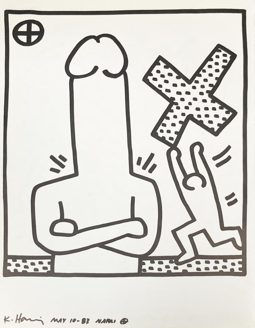 Keith Haring - Untitled XXIV: Artist: Keith Haring Title: Untitled XXIV Year: 1983 Dimensions: 12.5in. by 9.5in. Edition: From the rare limited edition Publisher: La Galerie de Poche