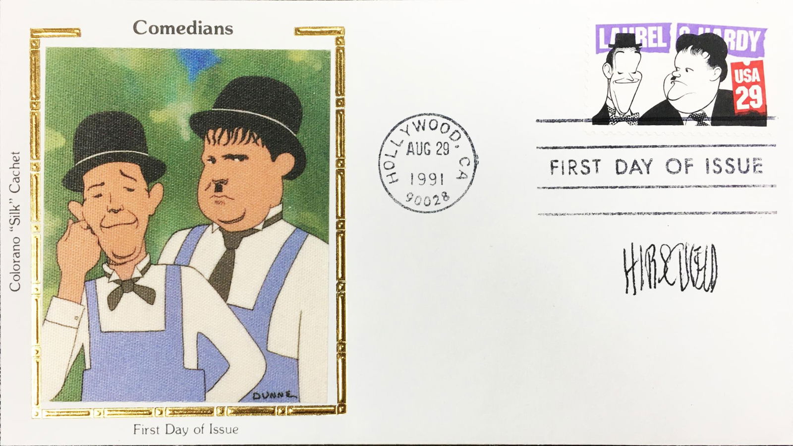 Al Hirschfeld and Dunne - Laurel and Hardy First Day of Issue (1 of 1)