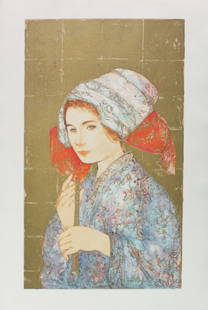 Edna Hibel - The Recorder: Artist: Edna Hibel Title: The Recorder Year: 1983 Dimensions: 20in. by 30in. Edition: From the rare limited edition Medium: Original lithograph on paper
