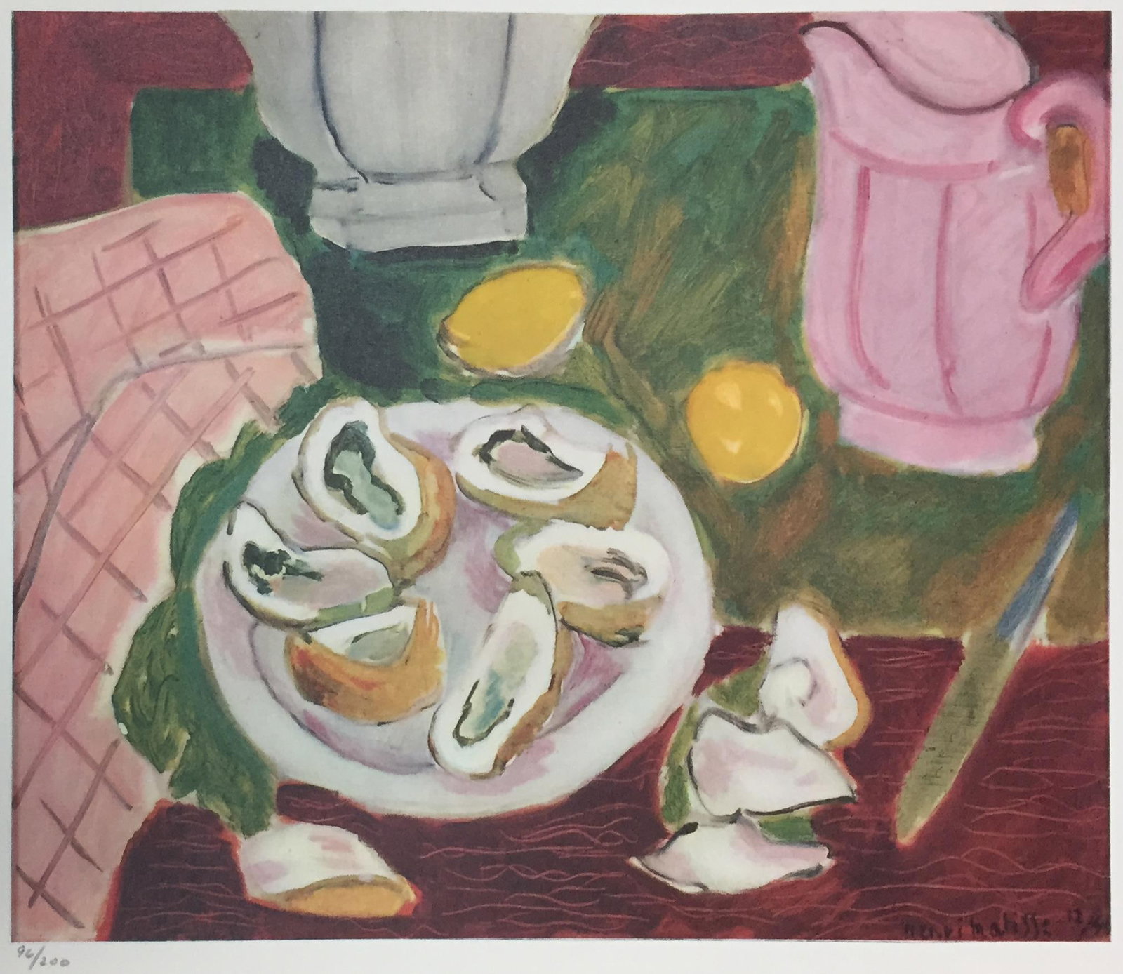 Henri Matisse - Oysters: Artist: Henri Matisse Title: Oysters Year: 1958 Dimensions: 15 3/4in. by 11 3/4in. Edition: From the Rare Limited Edition of 200 Publisher: New York Graphic Soc