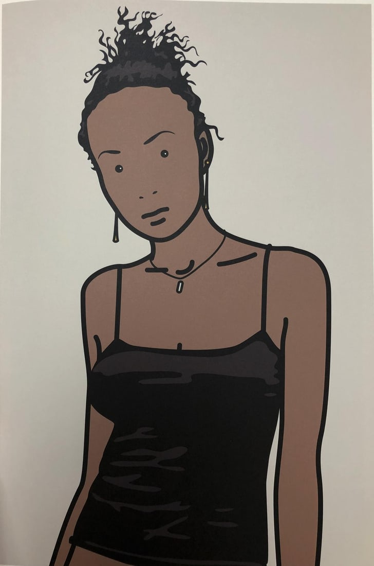 Julian Opie - Shahnoza with beads: Artist: Julian Opie Title: Shahnoza with beads Year: 2006 Dimensions: 15.5in. by 11.5in. Edition: From the limited edition of 250 Publisher: Alan Cristea Galler