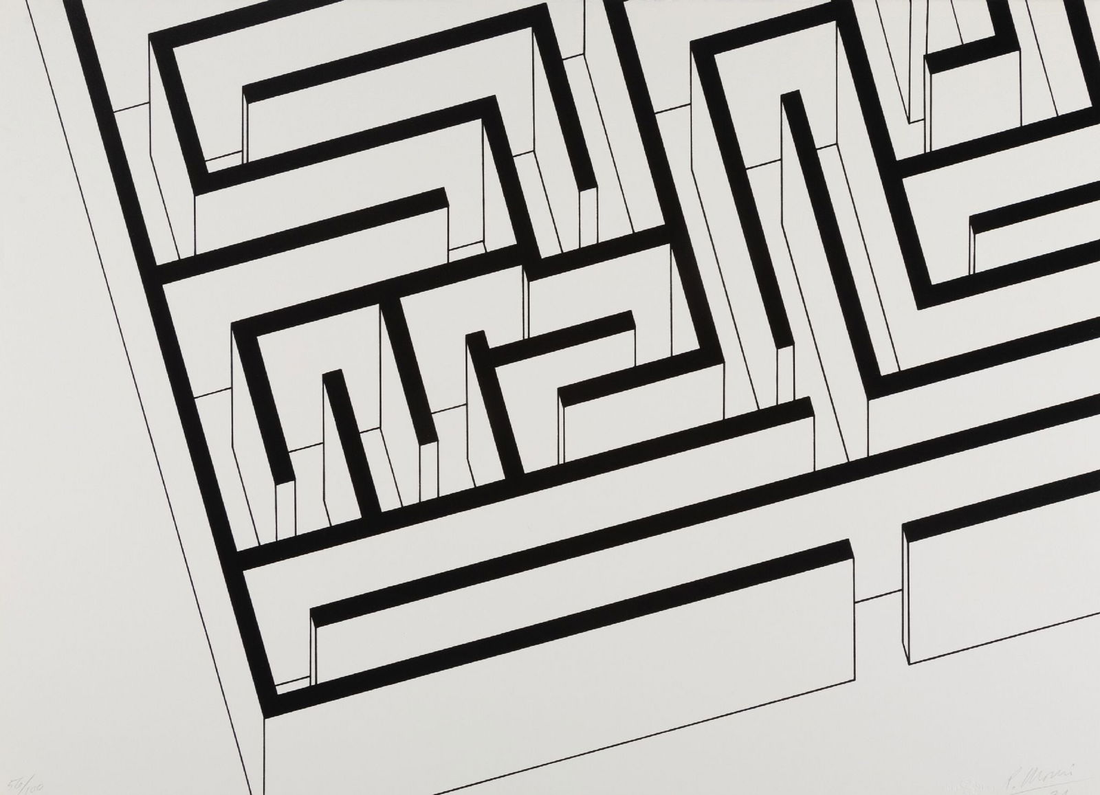 Robert Morris - Untitled: Artist: Robert Morris Title: Untitled Year: 1974 Dimensions: 22 x 30 in. Edition: 56 from the limited edition of 100 Publisher: Castelli Graphics and Multiples,